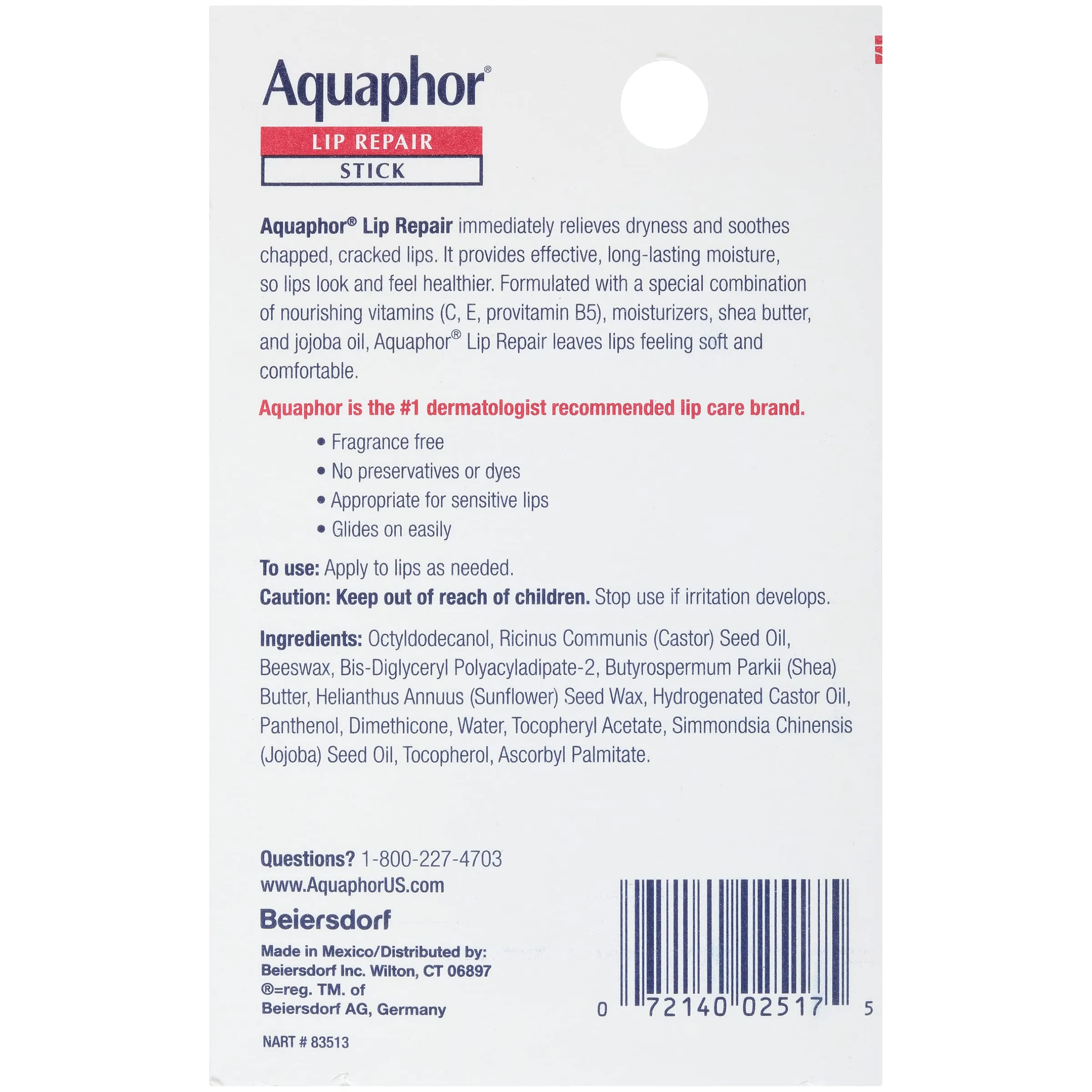 Aquaphor Lip Repair, Moisturizing Lip Balm Set, Soothes Dry Chapped Lips, Lip Repair Stick, 0.17 Oz (Pack of 2)   Lip Repair and Protect Stick, Lip Balm with Sunscreen SPF 30, 0.17 Oz (Pack of 2)