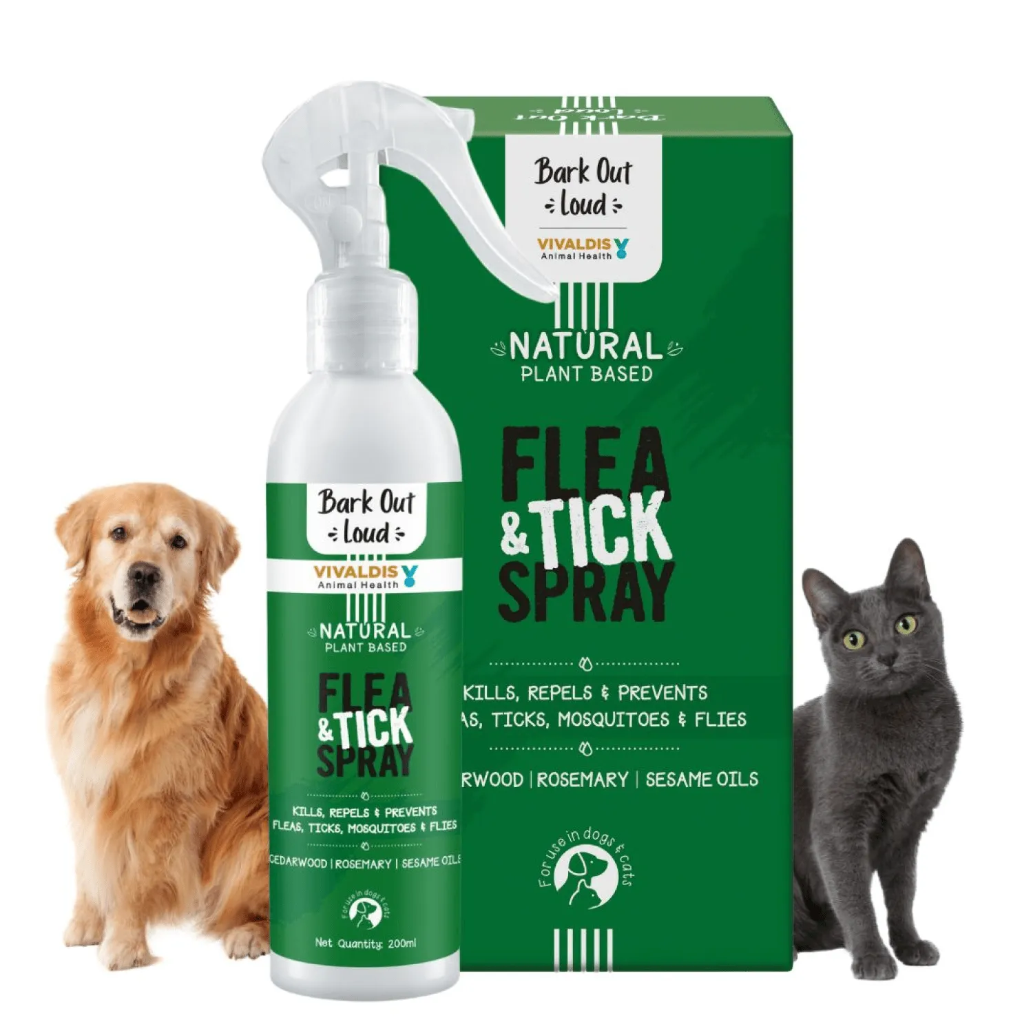 Bark Out Loud Natural Flea & Tick Spray for Dogs and Cats