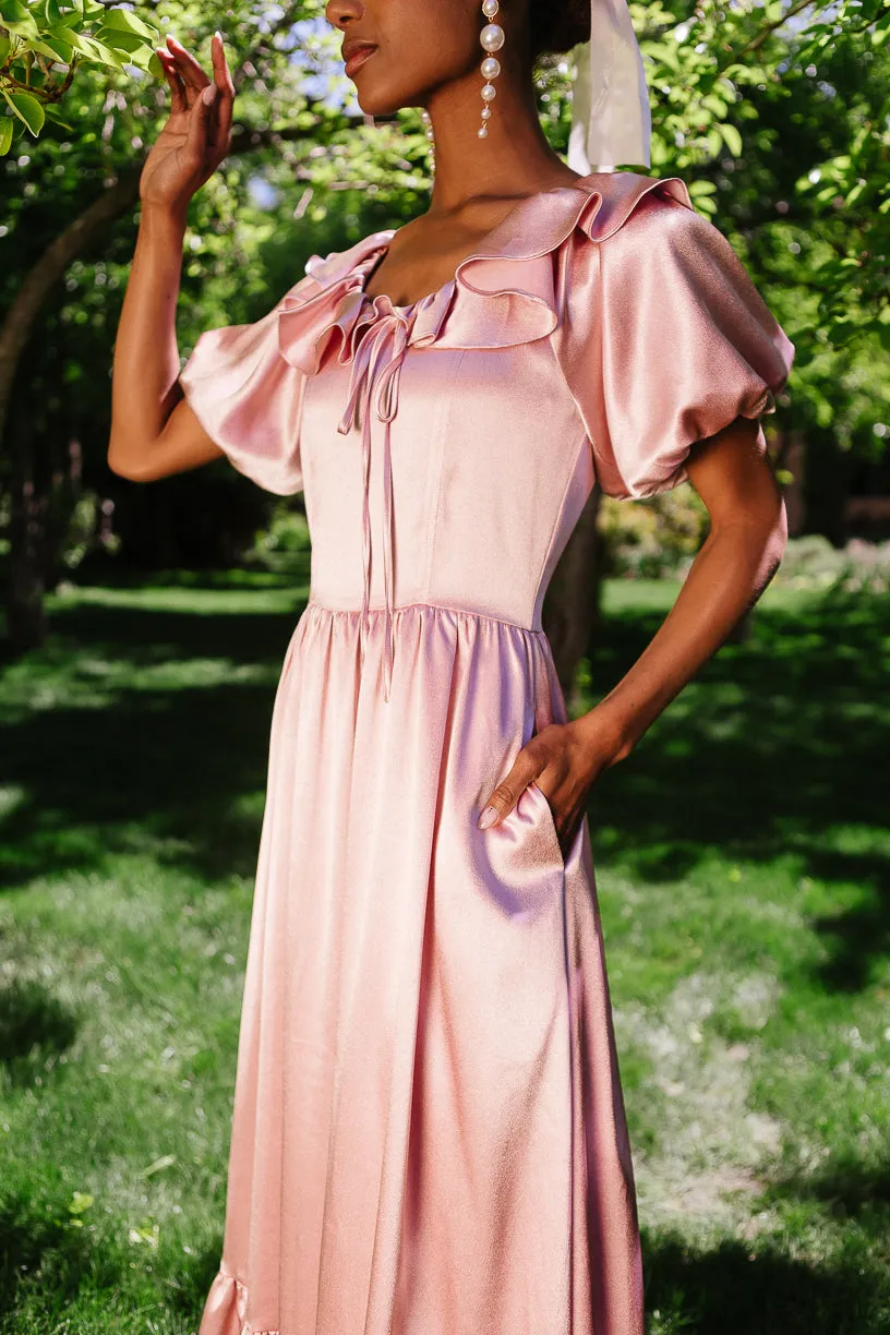 Billie Dress in Blush Satin - FINAL SALE