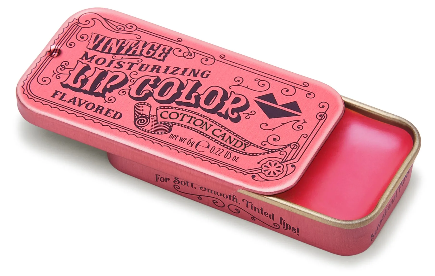 Cotton Candy Flavored Lip Gloss Vintage Slider Tin