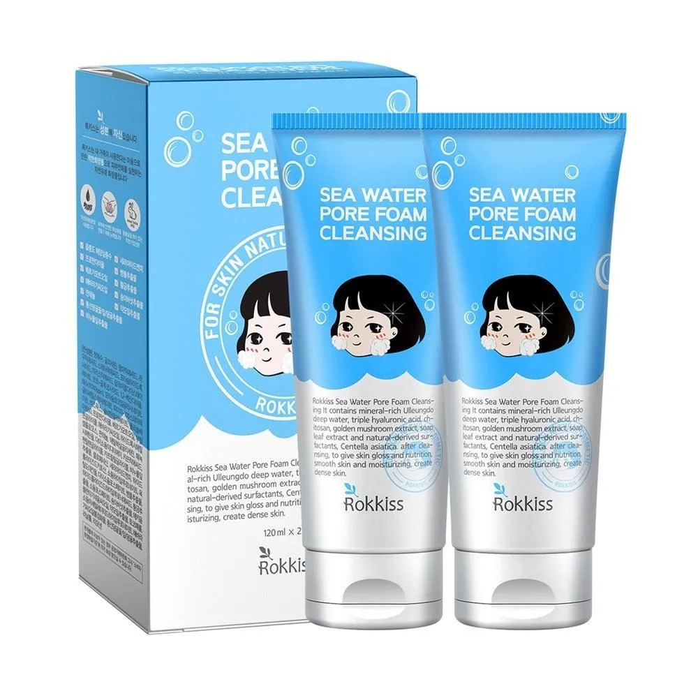 Rokkiss Sea Water Pore Foam Cleansing 120ml*2ea