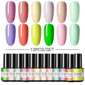 Rosalind Mini Soak Off Professional Nail Art Gel Polish Set 12PCS Nail Art Design LED/UV Lamp